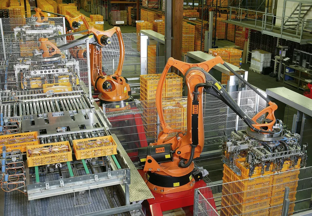 Industrial mechanical equipment being installed at a plant